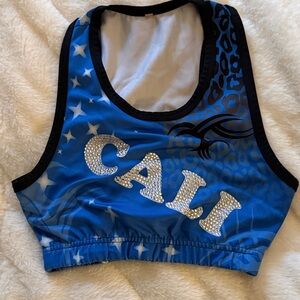 Vintage California Allstars Sports Bra with Rhinestone 'CALI' Accent